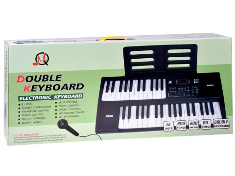 Organy KEYBOARD 61-klawiszy z funkcją podziału SPLIT + mikrofon