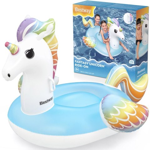 Bestway Dmuchany materac do pływania JEDNOROŻEC z uchwytami 155x119cm 41114