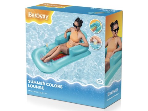 Bestway Dmuchany materac z oparciem Wbudowany uchwyt na kubek 161cm 43028