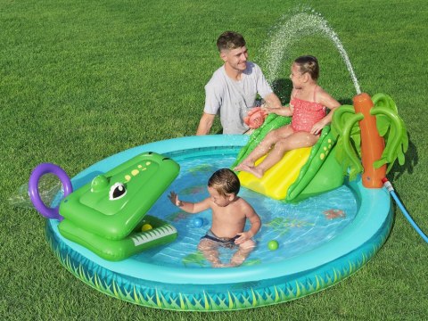 Bestway Wodny plac zabaw KROKODYL Zjeżdzalnia + zraszacz + piłki 53166