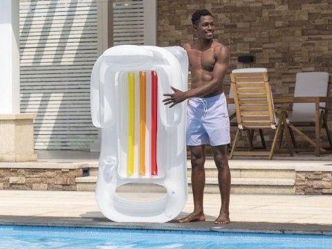 Bestway materac dmuchany z oparciem Wbudowany uchwyt na kubek 161cm 43028