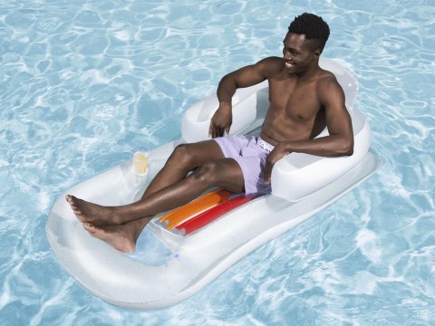 Bestway materac dmuchany z oparciem Wbudowany uchwyt na kubek 161cm 43028