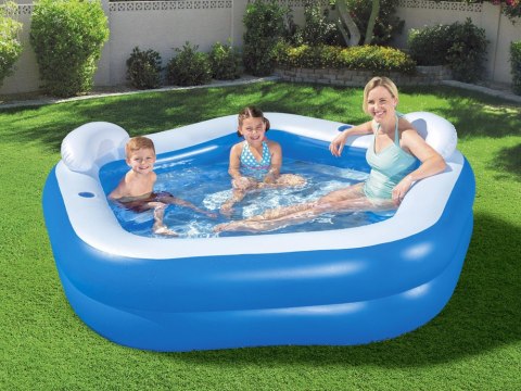 Bestway Dmuchany basen - oparcie i miejsce na napoje 213x206x69cm 54153