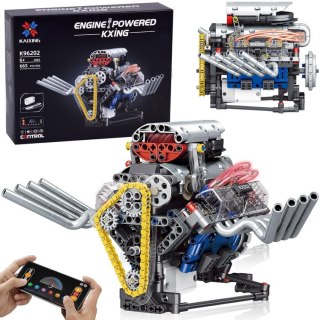 Klocki techniczne Zbuduj SILNIK na akumulator Światło i ruch 665-ele ZA5812