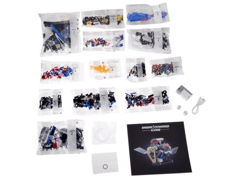 Klocki techniczne Zbuduj SILNIK na akumulator Światło i ruch 665-ele ZA5812