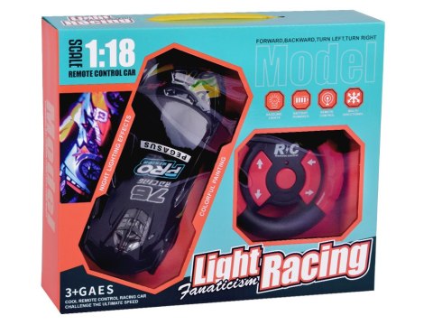 Sportowe auto sterowane na pilota podświetlane nadwozie 1:18 RC0754 ZI