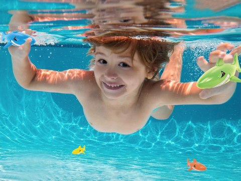 Zestaw 4 kolorowe REKINY do nauki nurkowania dla dzieci SP0834