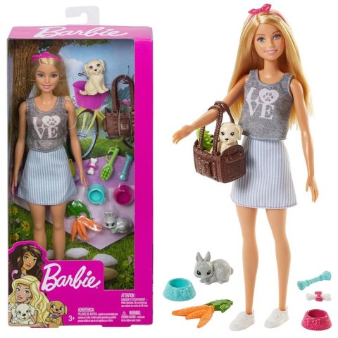 Mattel Barbie ze zwierzątkami lalka zestaw z akcesoriami ZA6706