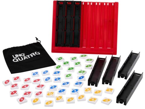Mattel Gra Uno Quatro - strategiczna, rodzinna z kolorowymi płytkami GR0914