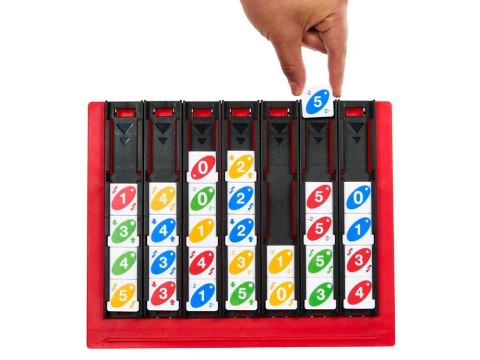 Mattel Gra Uno Quatro - strategiczna, rodzinna z kolorowymi płytkami GR0914