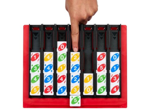 Mattel Gra Uno Quatro - strategiczna, rodzinna z kolorowymi płytkami GR0914