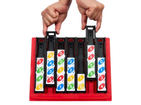Mattel Gra Uno Quatro - strategiczna, rodzinna z kolorowymi płytkami GR0914