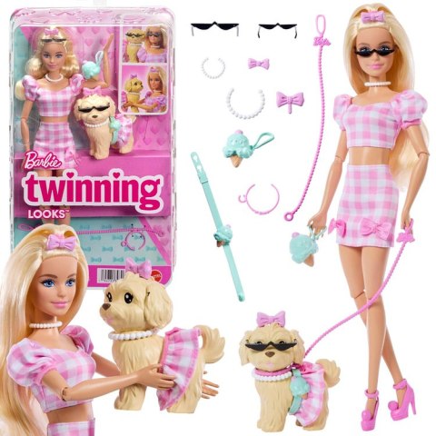 Mattel Lalka Barbie Twining Looks - na spacerze z pieskiem ZA6701