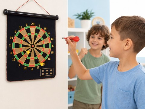 Duża Tarcza Magnetyczna DartBoard Dwustronna 6 Rzutek Lotki GR0865