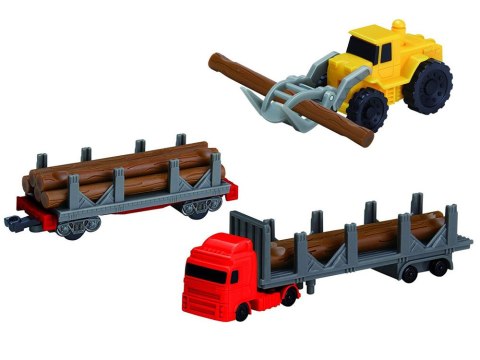 Kolejka Elektryczna Pociąg Tartak Dźwig 3 Wagony Tory 450 cm 60 ele RC0780