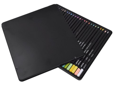 Kredki Ołówkowe Black Edition 24 Kolory 3,3 mm + Metalowe etui AP0124