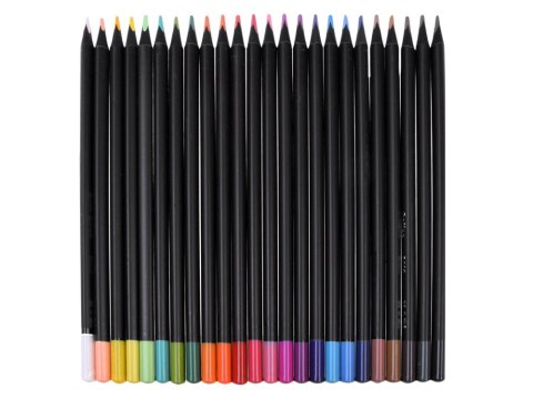Kredki Ołówkowe Black Edition 24 Kolory 3,3 mm + Metalowe etui AP0124
