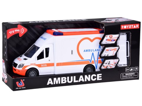 Ambulans + nosze autko Karetka z dźwiękiem ZA3835