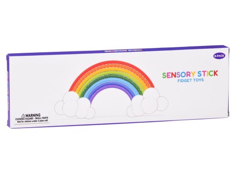 Kolorowe Patyczki Sensoryczne Silikonowe Zabawka antystresowa 8 szt. ZA6424