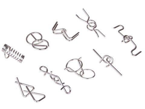 Metalowa Układanka puzzle łamigłówka zagadka logiczna 9 ele ZA5066