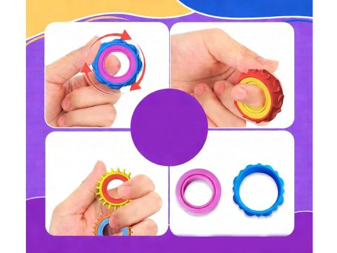 Pierścienie Sensoryczne Obrotowe Fidget Zabawka Antystresowa 6 szt. ZA6619