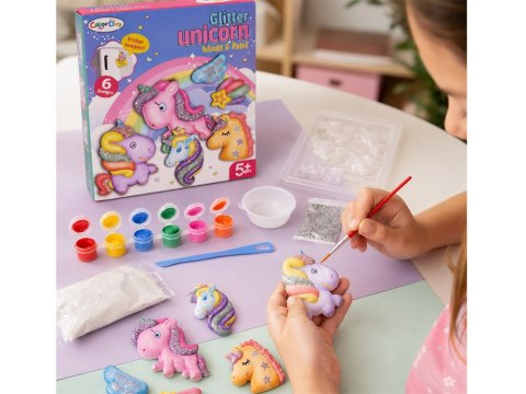 Zestaw do robienia magnesów JEDNOROŻCE brokatowe DIY magnesy ZA6409