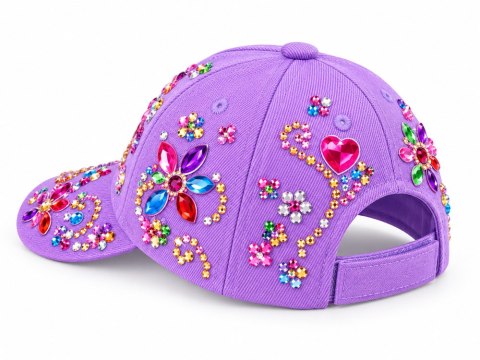 Czapka z daszkiem do ozdabiania LAWENDOWA + diamentowe naklejki DIY ZA6338