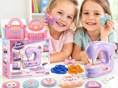 Maszyna do szycia dla dzieci + filcowe ele. do torebek i ozdób ZA6541