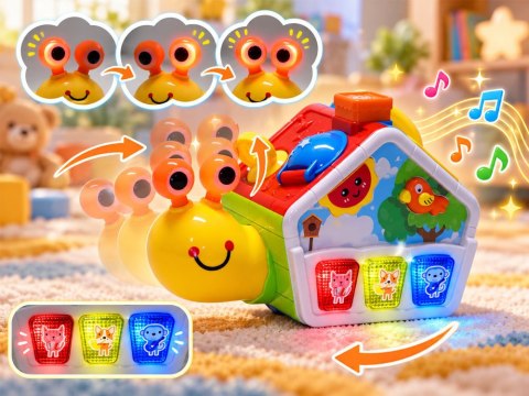 Kostka edukacyjna Tańczący ŚLIMAK DOMEK - muzyka, światło, sorter ZA6195