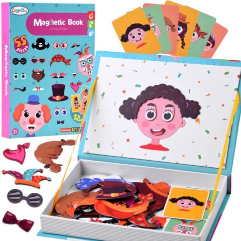 Puzzle magnetyczne Twarze wesołe buźki 55el nauka emocji ZA4409