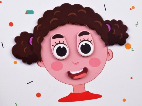 Puzzle magnetyczne Twarze wesołe buźki 55el nauka emocji ZA4409