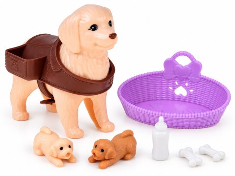 Anlily Figurka PIESEK mama w ciąży rodząca szczeniaki x2 i akcesoria ZA6225