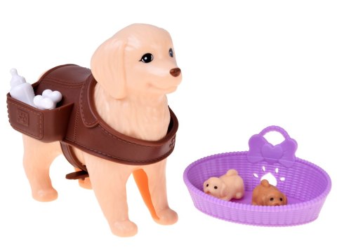 Anlily Figurka PIESEK mama w ciąży rodząca szczeniaki x2 i akcesoria ZA6225