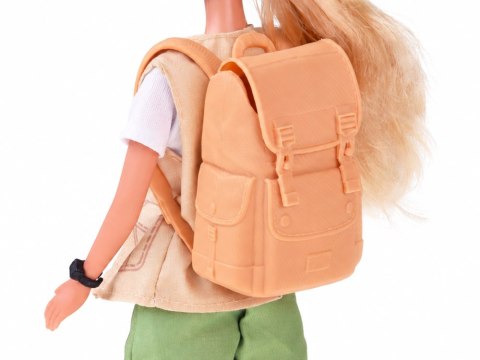 Anlily Lalka podróżniczka z pieskiem + plecak z akcesoriami turysty ZA6230