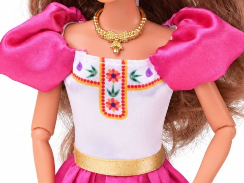 Anlily Lalka w barwnej stylizacji folklorystycznej z opaską w róże ZA6223