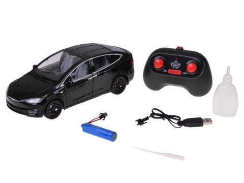 Autko Tesla Model X RC 1:22 metalowy samochód na pilota LED dym RC0772