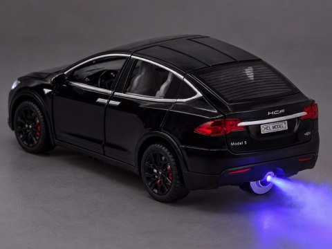 Autko Tesla Model X RC 1:22 metalowy samochód na pilota LED dym RC0772