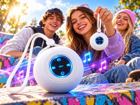 Głośnik Bluetooth bezprzewodowy, wiszący, przenośny, podświetlany IN0195