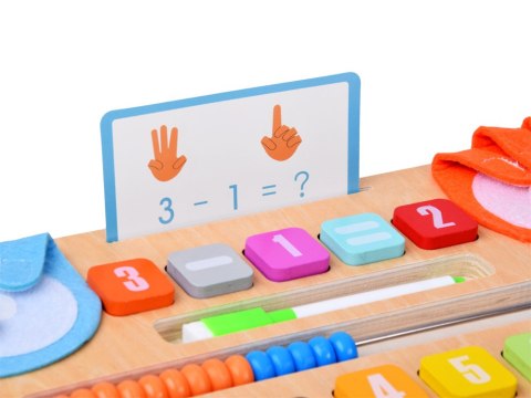 MATEMATYKA Drewniany zestaw do nauki liczenia Tablica + karty zadań ZA6245