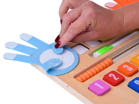 MATEMATYKA Drewniany zestaw do nauki liczenia Tablica + karty zadań ZA6245