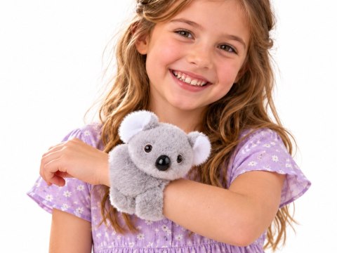 Opaska na rękę zwierzak Pluszowa szara KOALA - miękka, elastyczna ZA6260