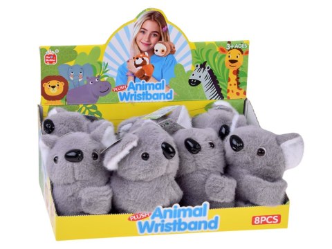 Opaska na rękę zwierzak Pluszowa szara KOALA - miękka, elastyczna ZA6260