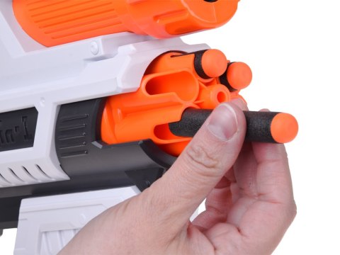 Pistolet 2w1 na piankowe naboje 24szt. - tryb elektryczny i manualny ZA6255