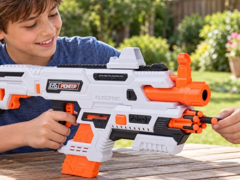 Pistolet 2w1 na piankowe naboje 24szt. - tryb elektryczny i manualny ZA6255