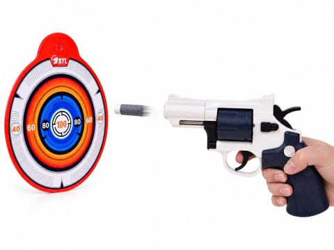 Pistolet REWOLWER zabawkowy, obrotowy + naboje piankowe ZA6411
