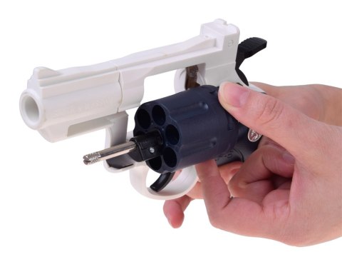 Pistolet REWOLWER zabawkowy, obrotowy + naboje piankowe ZA6411