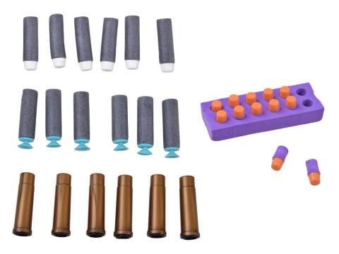 Pistolet REWOLWER zabawkowy, obrotowy + naboje piankowe ZA6411