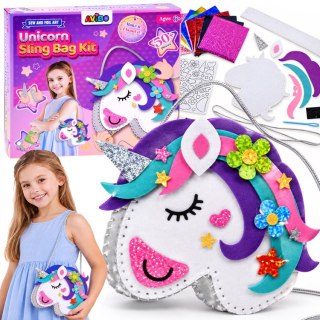 Zestaw do robienia torebki DIY Torebka kreatywna JEDNOROŻEC z filcu ZA6263