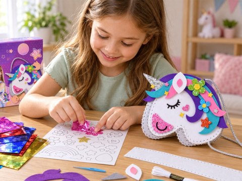 Zestaw do robienia torebki DIY Torebka kreatywna JEDNOROŻEC z filcu ZA6263
