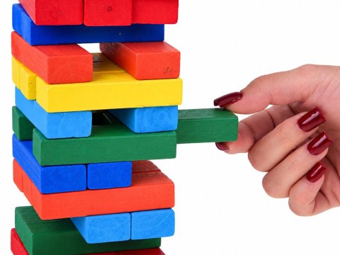 Gra zręcznościowa JENGA chwiejąca się wieża - klocki z drewna ZA6636